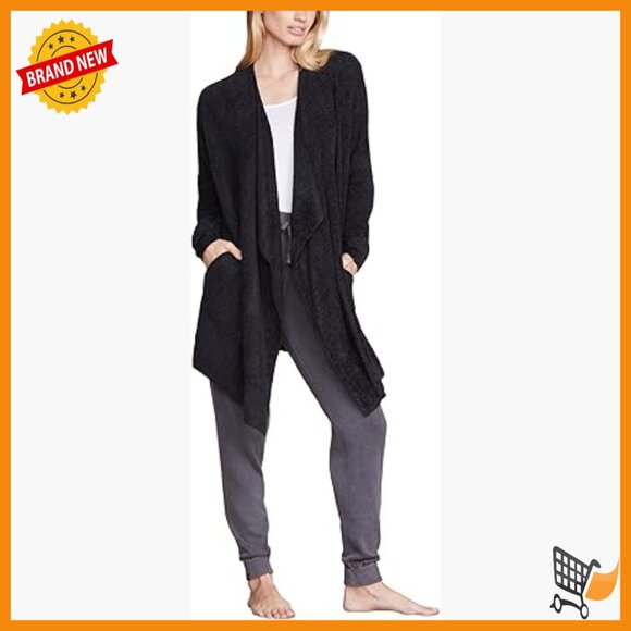 Soft Lightweight Knit Wrap Cardigan with Pockets Small-Medium